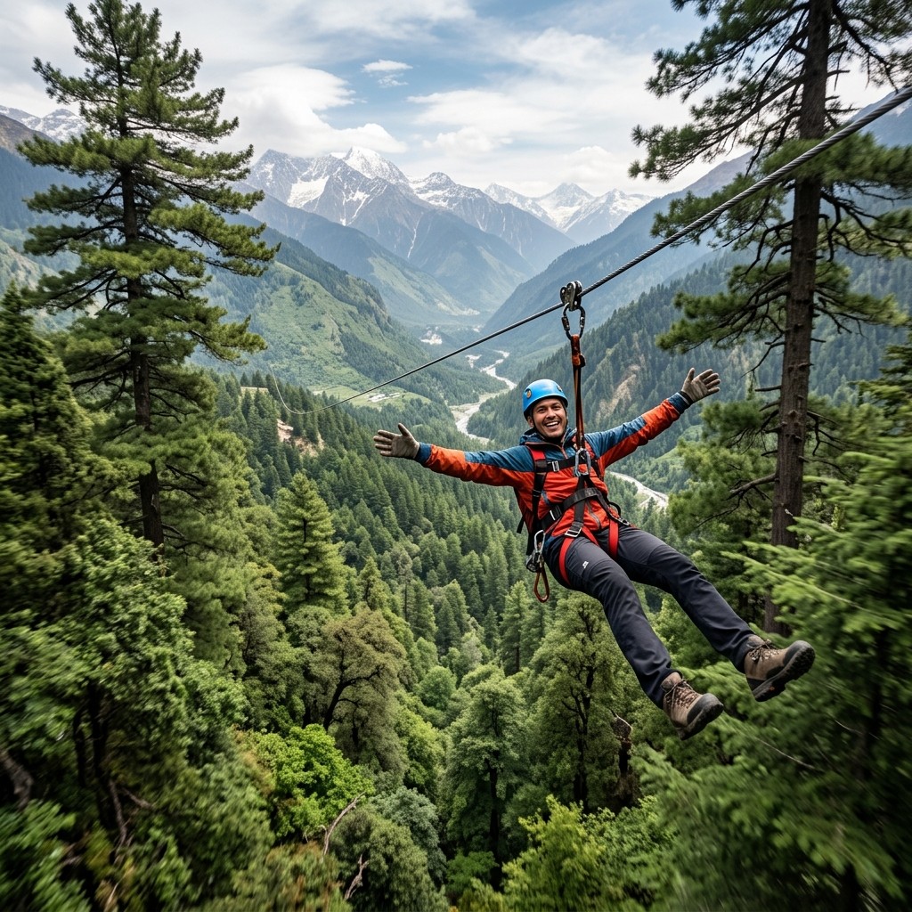 Zip line adventure at The Glide Inn Shimla