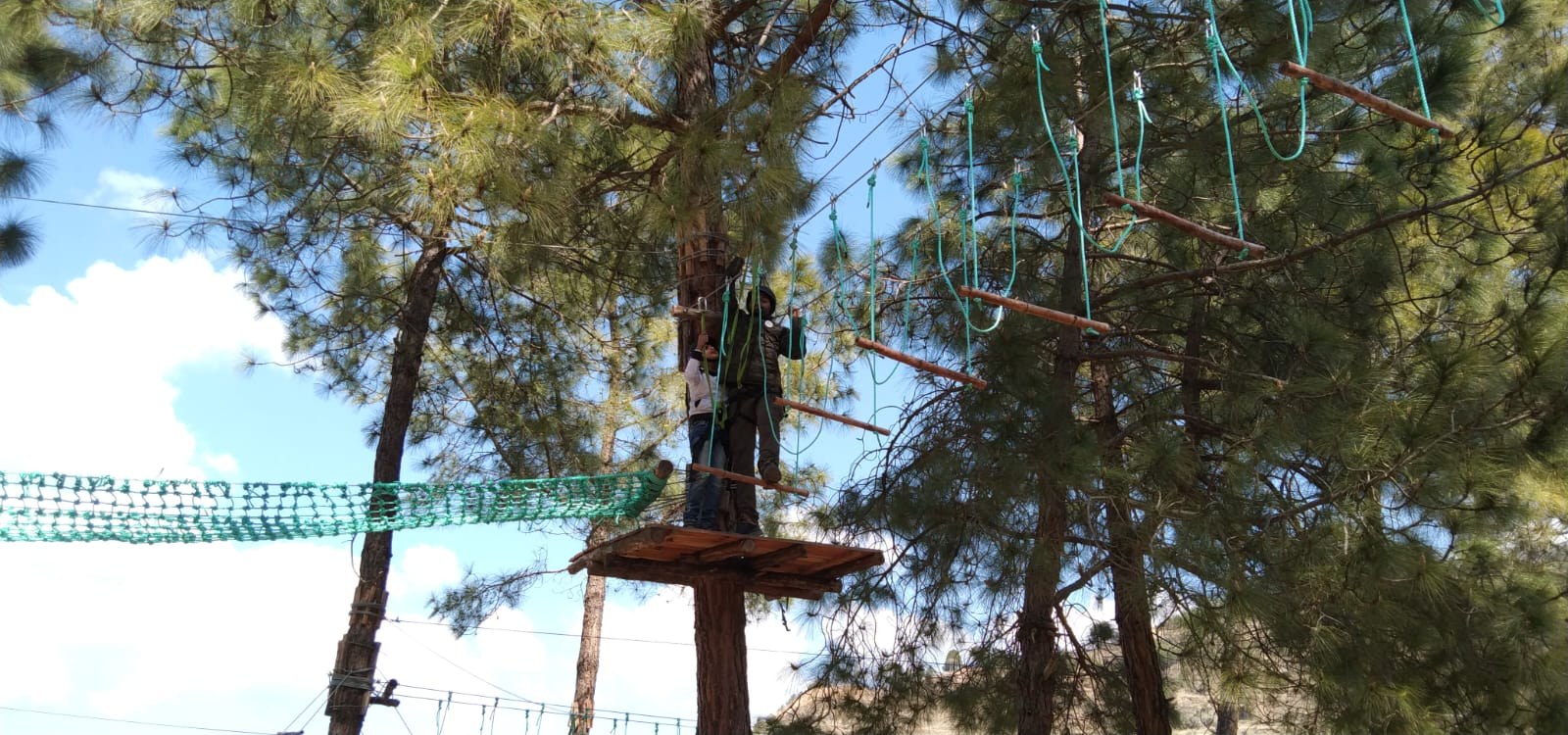Tree-top adventure course at The Glide Inn resort